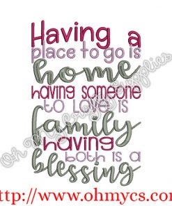 Having a place to go Embroidery Design