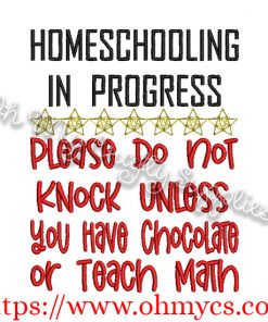 Homeschooling Chocolate Embroidery Design