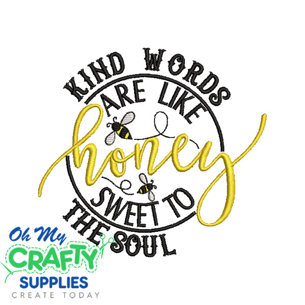 Honey Words Embroidery Design