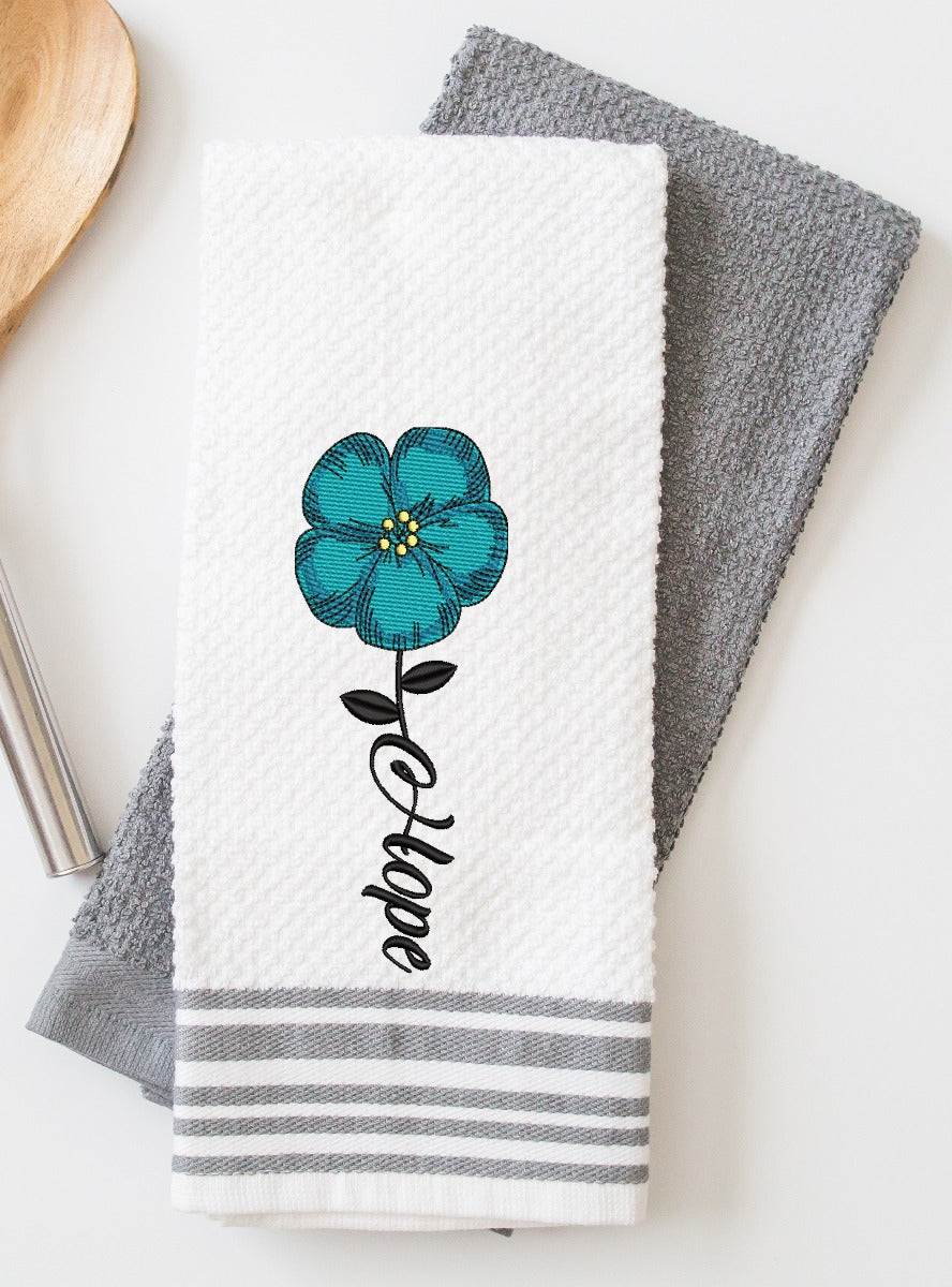 Hope Flax Flower Embroidery Design