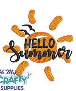 Hello Summer Sunshine Embroidery Design