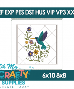 ITH Hummingbird Potholder Embroidery Design