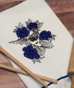 Hummingbird and Flowers Sketch Embroidery Design