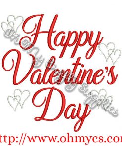Happy Valentine's Day Embroidery Design