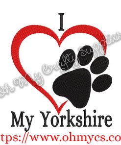 I Heart MY Yorkshire Embroidery Design
