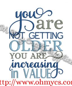 increasing in value embroidery design