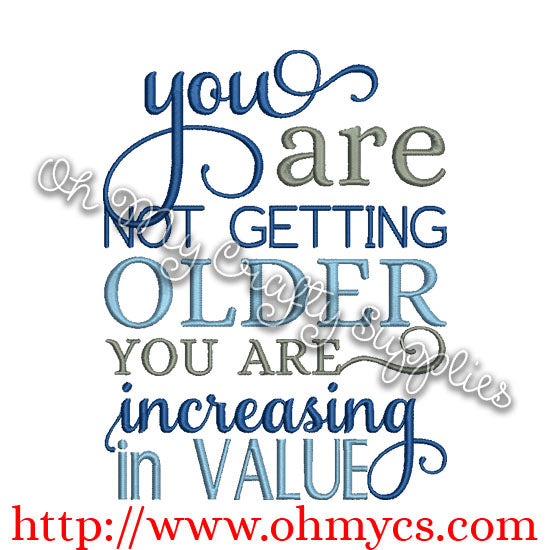 increasing in value embroidery design