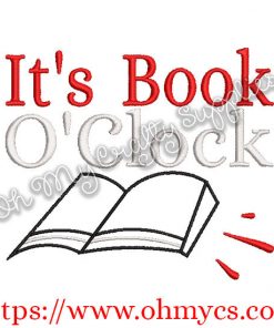 It's Book O,Clock Embroidery Design