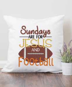 Sunday for Jesus and Football Embroidery Design