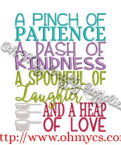 Kitchen Kindness Embroidery Design