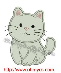 Sitting Kitten Applique Design