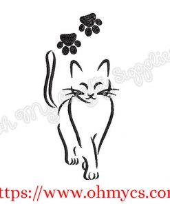 Kitty Outline Embroidery Design Set of 2