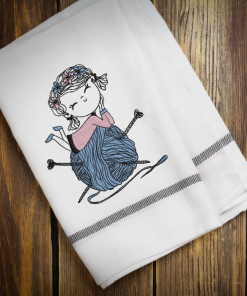 The Girl Knitter Embroidery Design
