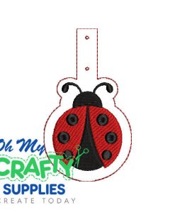 Lady Bug Key Fob Embroidery Design (KFC)