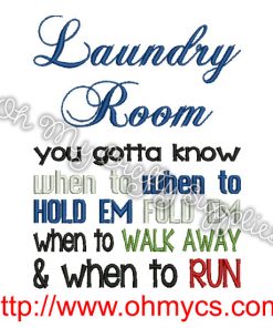 Laundry Room Embroidery Design