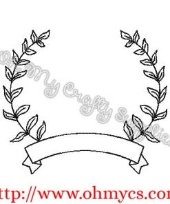 Leaf Monogram Frame Embroidery Design