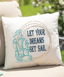 Let Your Dreams Set Sail Drawing Embroidery Design