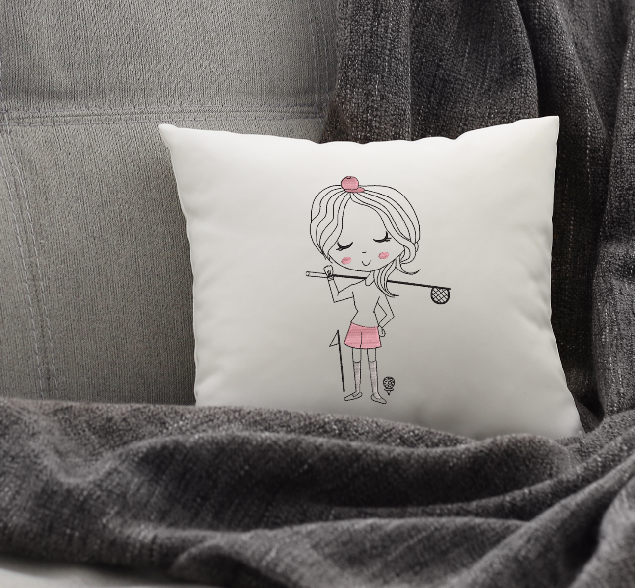 Little Miss Golf Embroidery Design