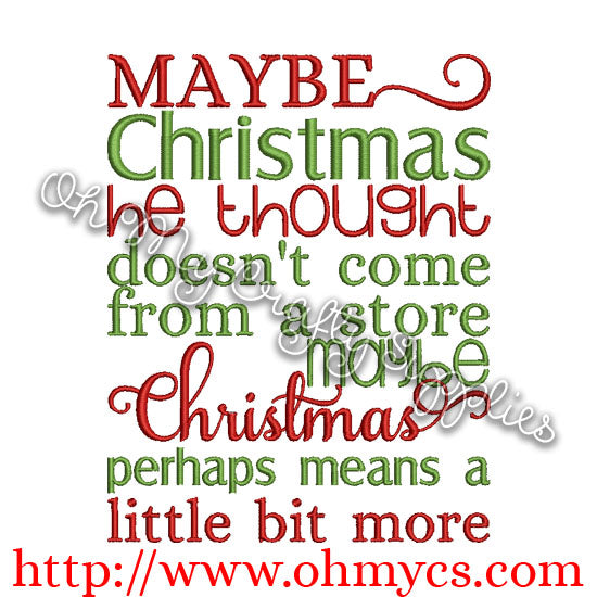 little bit more Grinch embroidery design