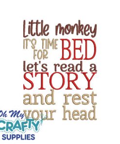 Little Monkey Story Embroidery Design
