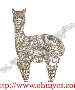 Henna Llama Embroidery Design