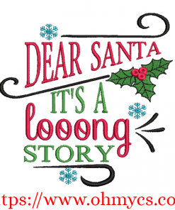 Long Story Santa Embroidery Design
