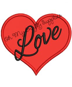 Love Heart Applique Embroidery Design
