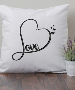 Love Heart Satin Embroidery Design