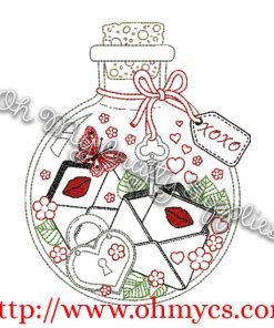Love Bottle Embroidery Design