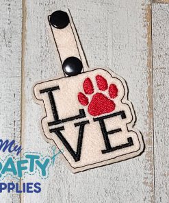 ITH LOVE Paw Key Fob Embroidery Design