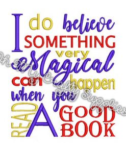 Magical Book Quote Embroidery Design