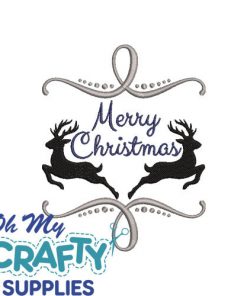 Merry Christmas Reindeer 1112 Embroidery Design