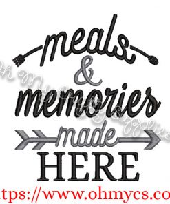 Meals and Memories Embroidery Design
