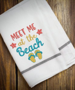 Meet Me at The Beach Embroidery Design