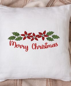 Merry Christmas poinsettias 2020 Embroidery Design