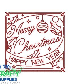 Merry Christmas Happy New Year 1123 Embroidery Design