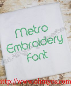 Metro Embroidery Font (BX Included)