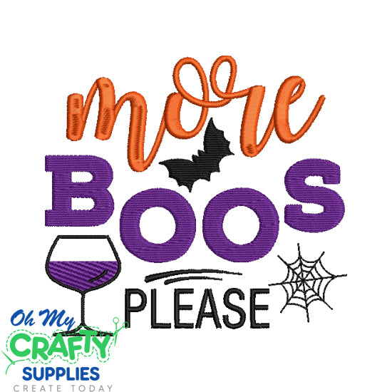 More Boos Please Embroidery Design