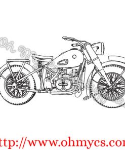 Vintage Motorcycle Bike Embroidery Design