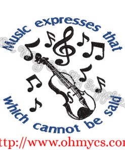Musical Expression Violin Embroidery Design