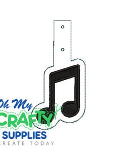 Music Note Key Fob Embroidery Design (KFC)