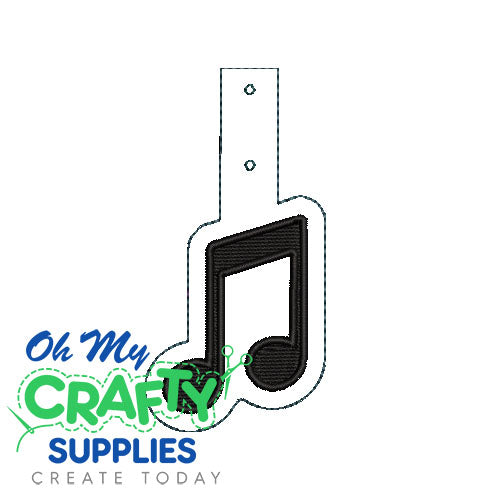 Music Note Key Fob Embroidery Design (KFC)