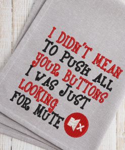 Mute Button Embroidery Design