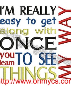 My Way Embroidery Design