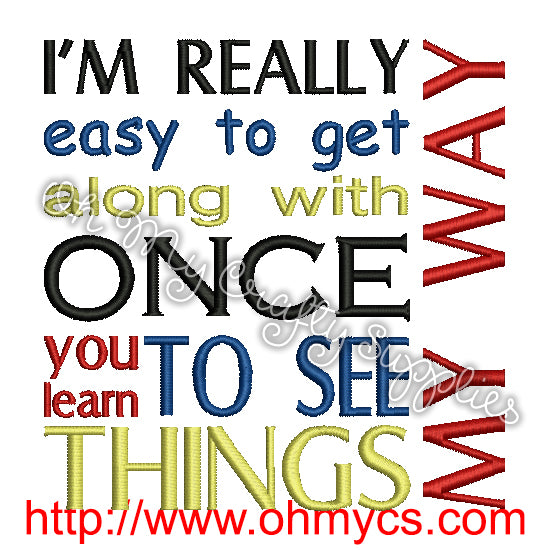 My Way Embroidery Design