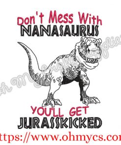 Nanasaurus Embroidery Design