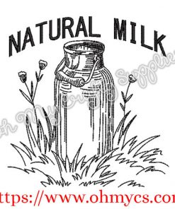 Natural Milk Can Embroidery Design