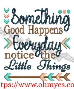 Notice the Little Things embroidery design