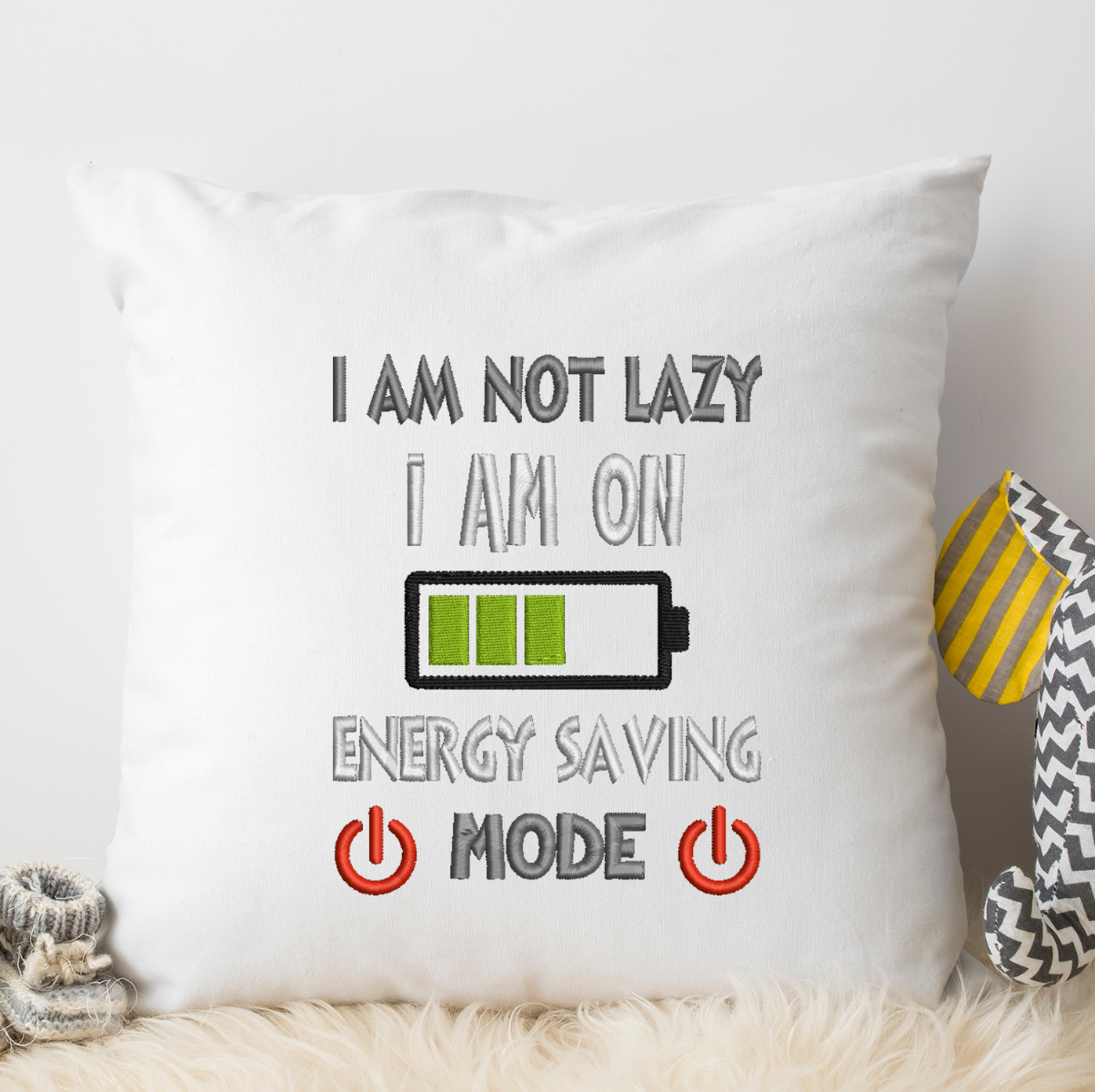 Energy Saving Mode Embroidery Design