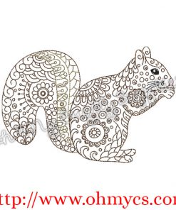 Henna Squirrel Embroidery Design